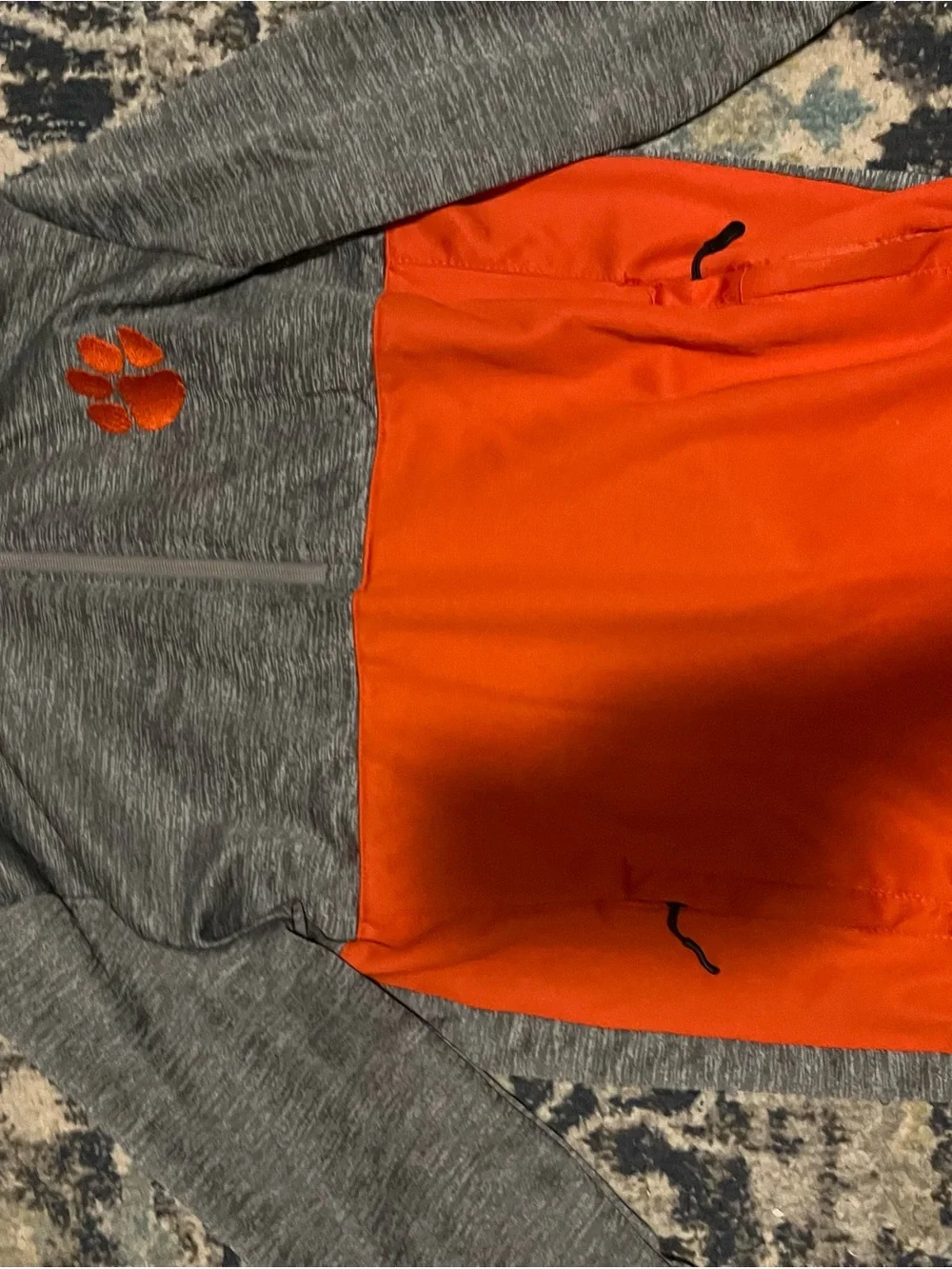 Colosseum Gray clemson Jacket with Orange Lining